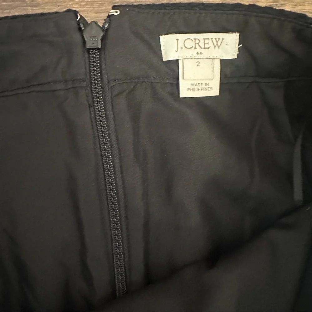 J Crew Faux Wrap Mini / Midi Skirt Size 2 black and white - Picture 4 of 7